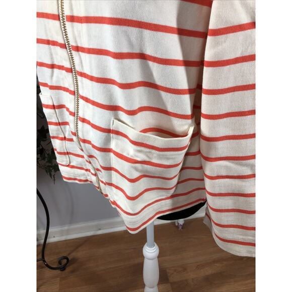 LANDS END Women's Size 14 Sweater Cropped 2 Pockets 100% Cotton Zip Up Cardigan - Picture 5 of 9